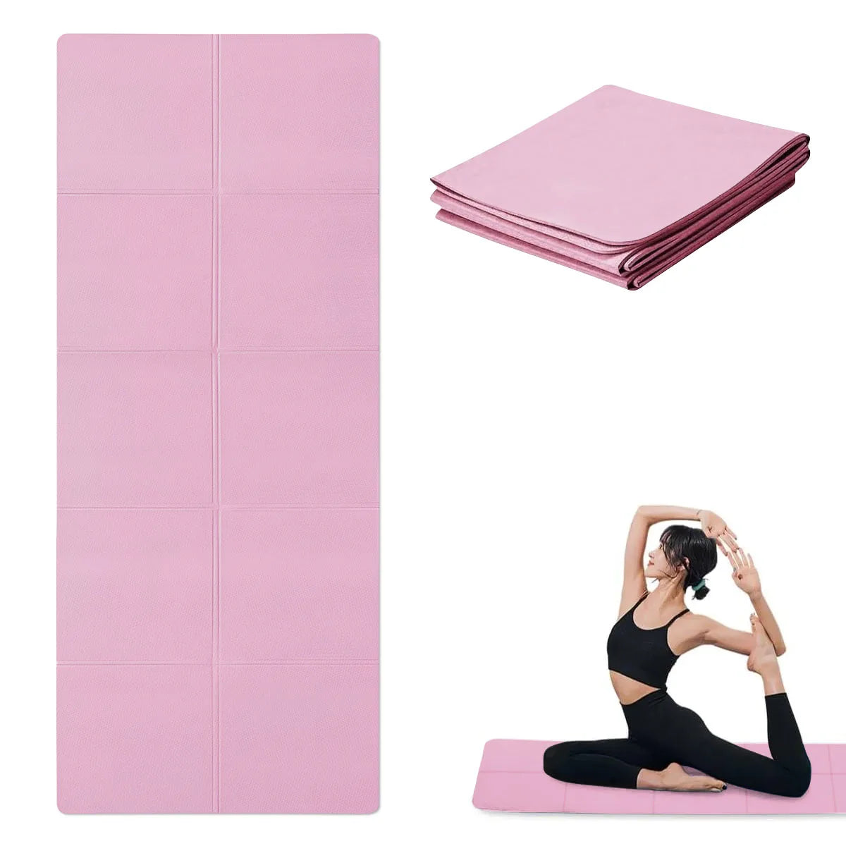 Pink Foldable Yoga Mat