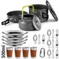 Outdoor camping cookware set aluminum lightweight