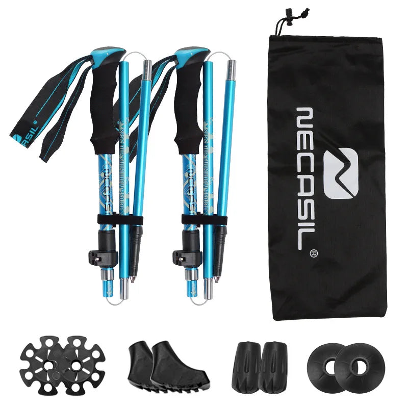 2PCS Ultralight Foldable Trekking Poles