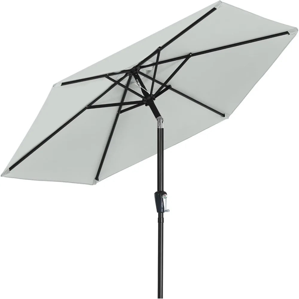 7.5ft Light Gray Patio Umbrella for Outdoor Tables with Crank and Tilt