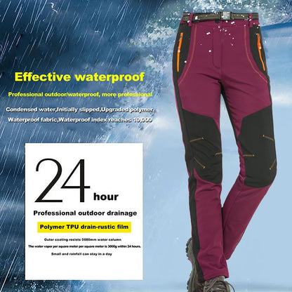 Women Winter Fleece Pants  Waterproof Hiking Pants Outdoor Ca
