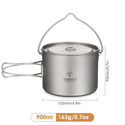 TOMSHOO Camping Cookware Titanium Pot
