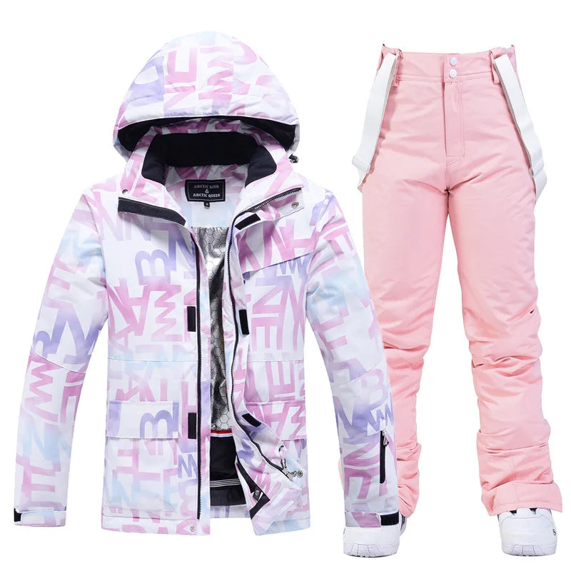 New Fashion Letter Womens Ski Suit