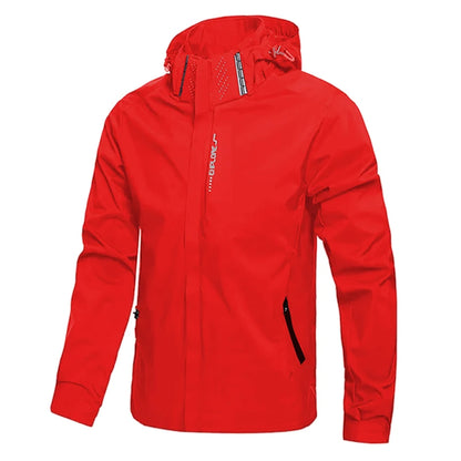 Waterproof Jacket Men Outdoor Windbreaker Jacket Removable Hooded Full Zip Coats Men Lightweight Softshell Outerwear Spring Fall