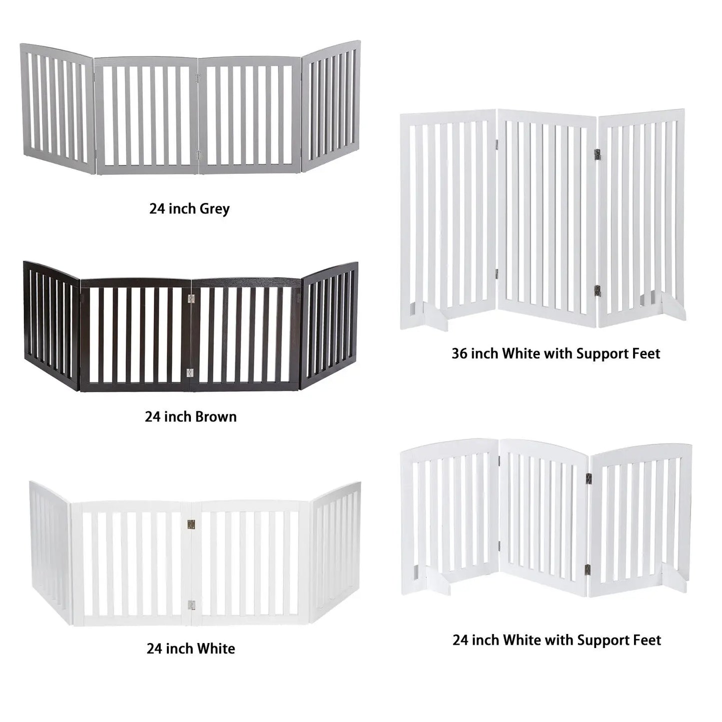 3/4 Panels 24/36'' Dog Gate Safety Barrier