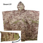 Camouflage Folding Raincoat for Hiking Portable Tactics Poncho Men Waterproof Tourism Packable Rain Jacket Cover  RainWear ﻿