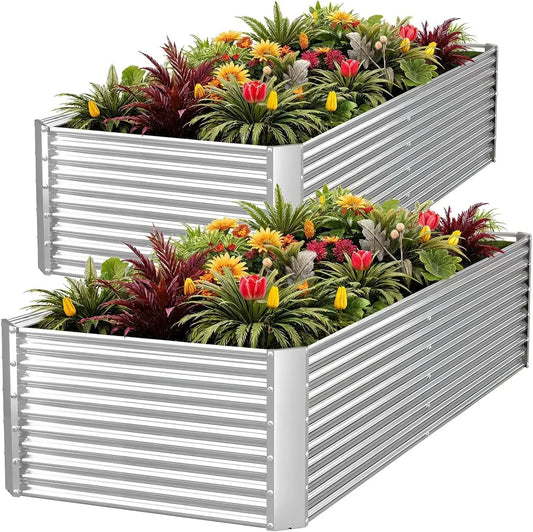 Tall 8x4ft Galvanized Raised Garden Bed
