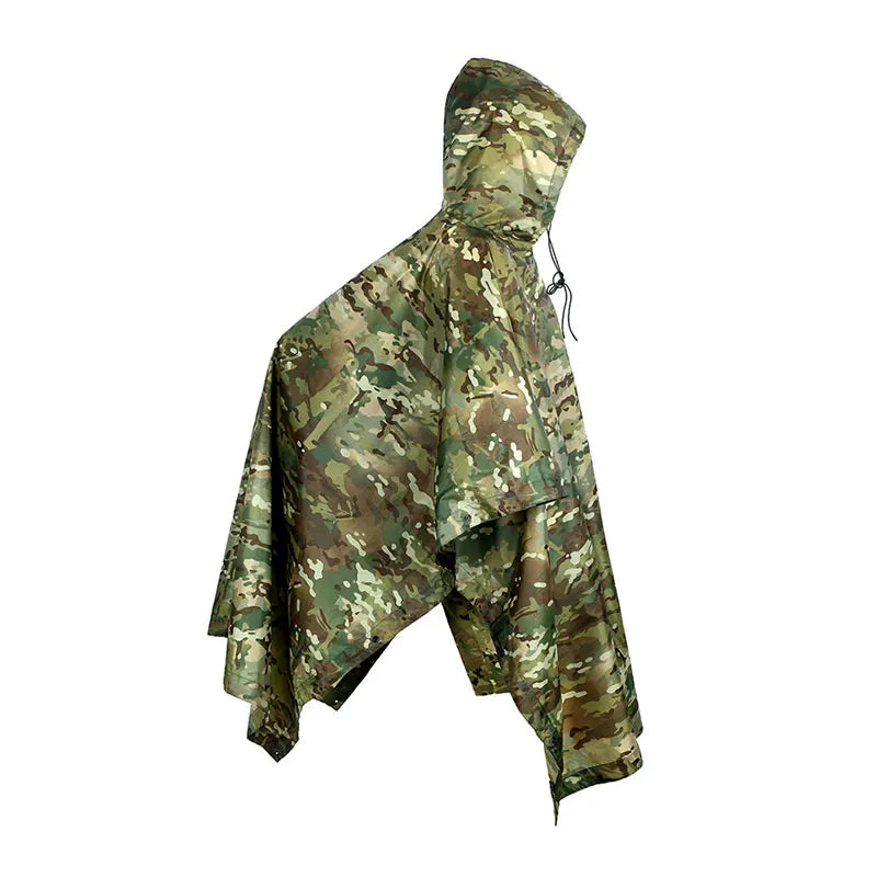Camouflage Packable Rain Jacket Cover Army RainWear