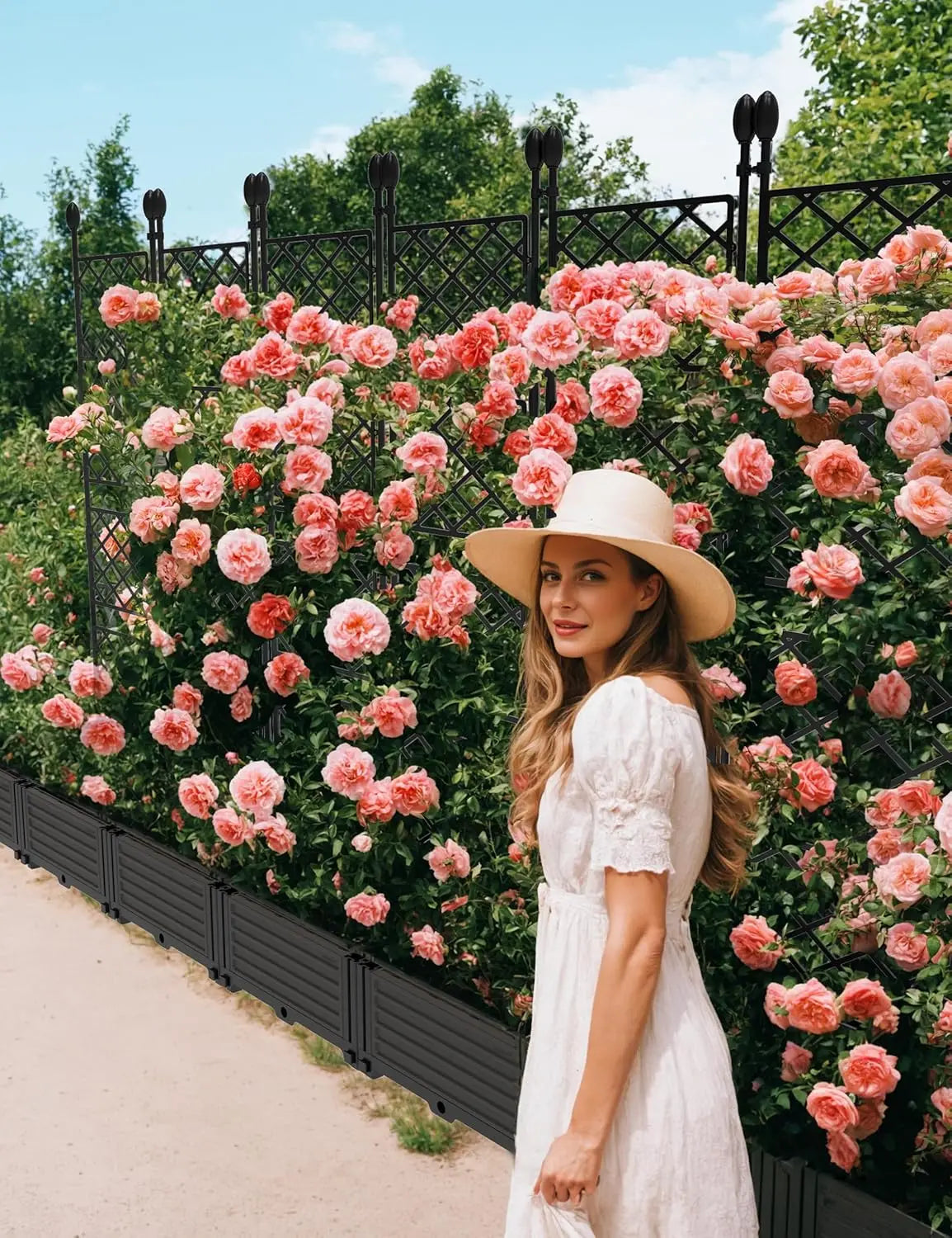 Plastic Planter Box w/ Trellis Rack 5.25FT Tall