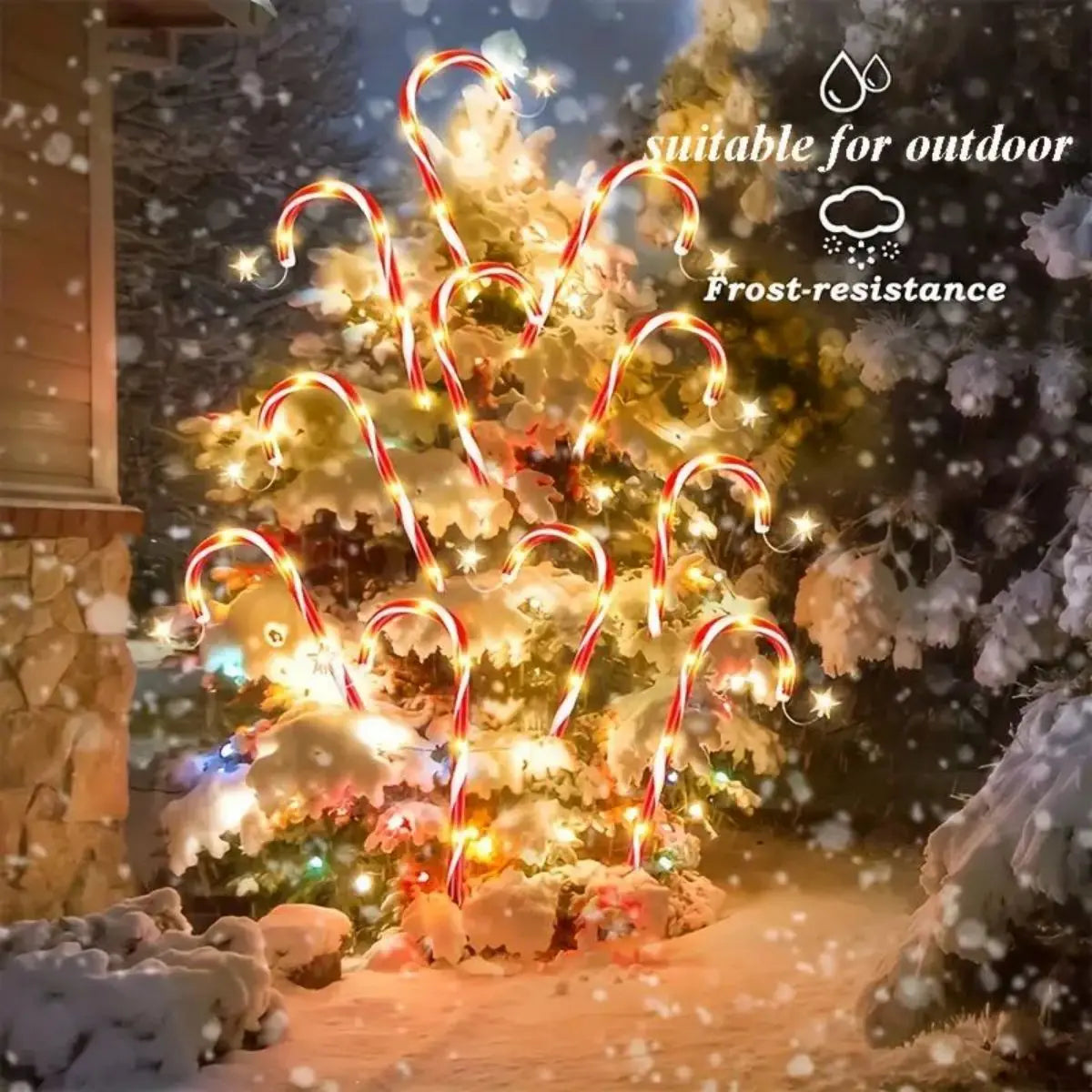 8pcs/set solar powered garden christmas lights