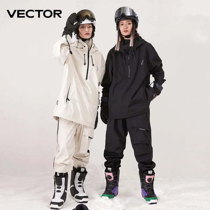 Men Women Solid Color Ski Jacket