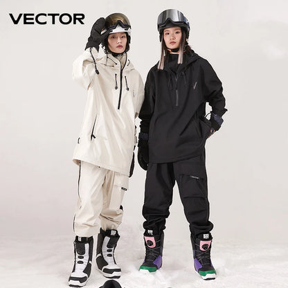 Men Women Solid Color Ski Jacket