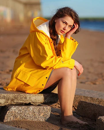 Womens Long Raincoat Rain Jacket