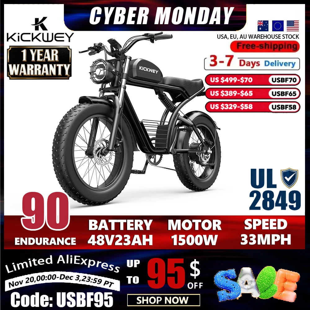 Kickwey K7 Adult Electric Bicycle 1500w 48V