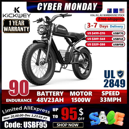 Kickwey K7 Adult Electric Bicycle 1500w 48V