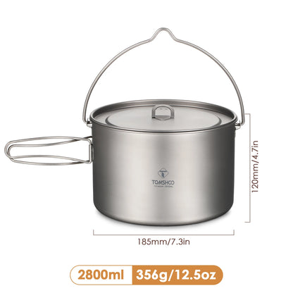 TOMSHOO Camping Cookware Titanium Pot
