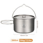 TOMSHOO Camping Cookware Titanium Pot