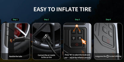 Portable Car Jump Starter With Air Compressor