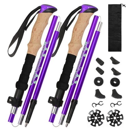2pcs/set Walking Sticks Ultralight Poles Adjustable
