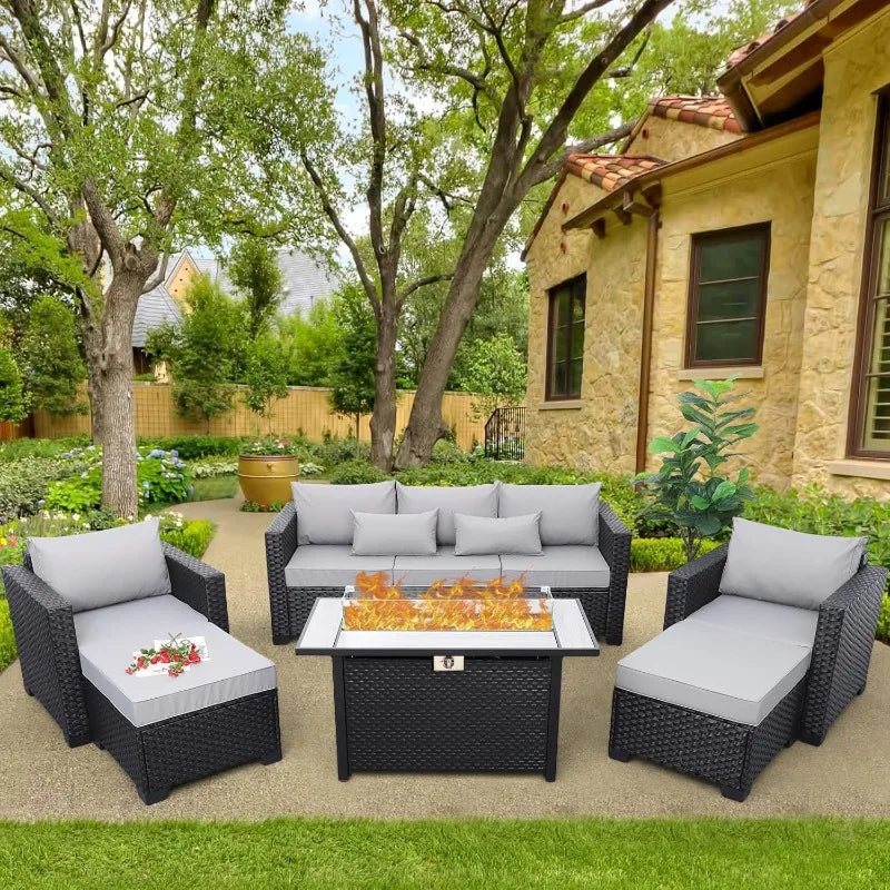 45" Light Grey 6-Piece Patio Set