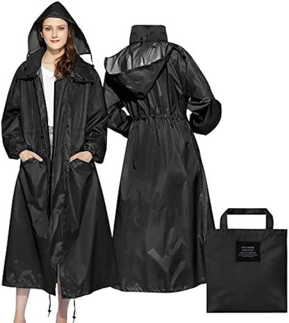 Womens Long Raincoat Rain Jacket