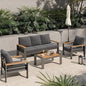 Aluminum Outdoor Patio Furniture Set, 5 Seats Outdoor Sectional with Coffee Table, Patio Conversation Sets with Upgraded Armres