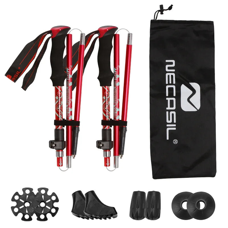 2PCS Ultralight Foldable Trekking Poles