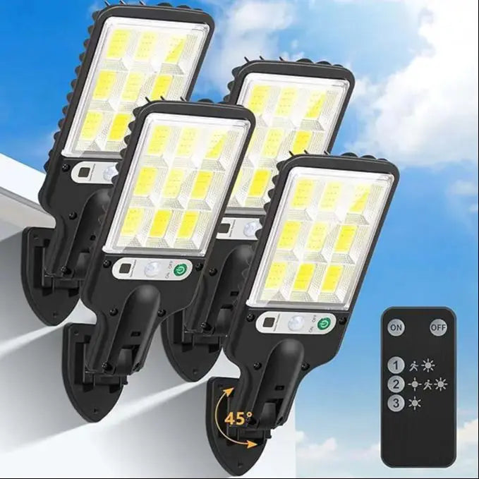 4 pc Solar Outdoor LED Wall Light