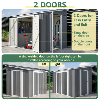 6 x 8 FT Metal Outdoor Storage Shed