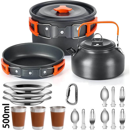 Outdoor camping cookware set aluminum lightweight