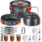 Outdoor camping cookware set aluminum lightweight