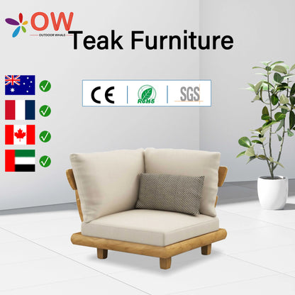 Outdoor waterproof teak sofa