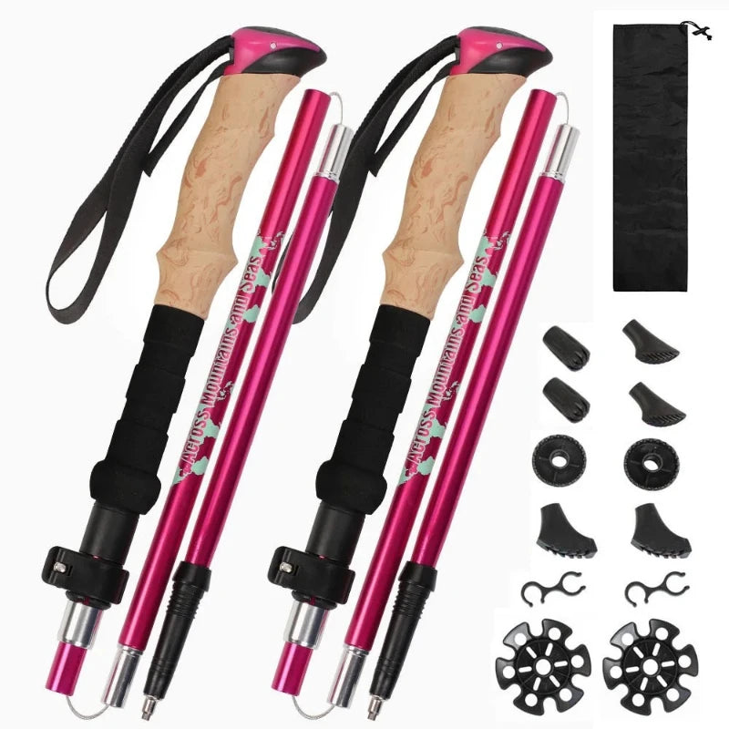 2pcs/set Walking Sticks Ultralight Poles Adjustable