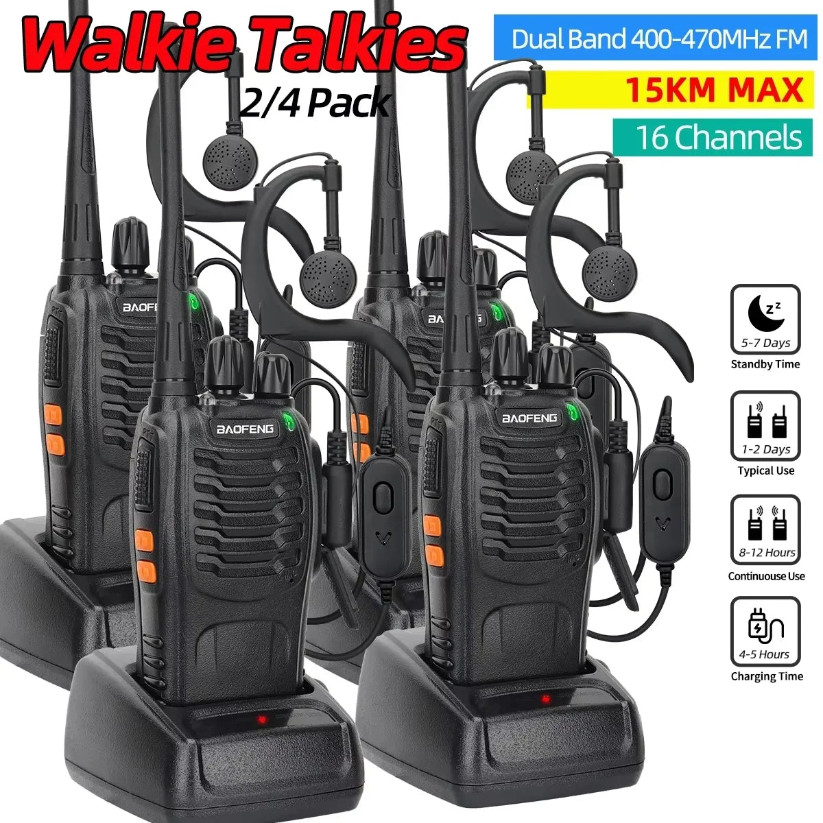Walkie Talkie Dual Band Portable Long Range