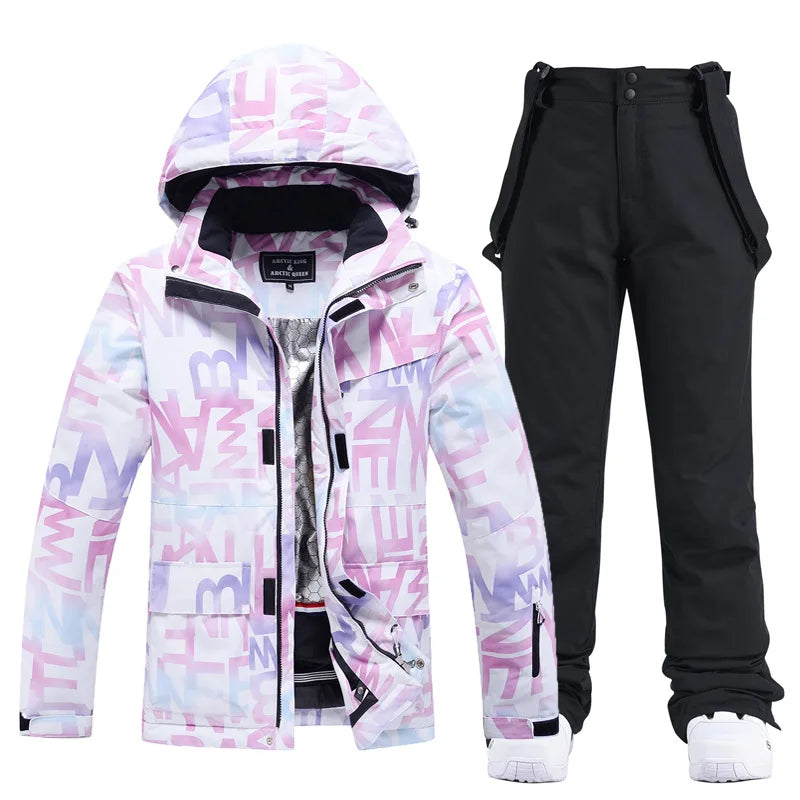 New Fashion Letter Womens Ski Suit