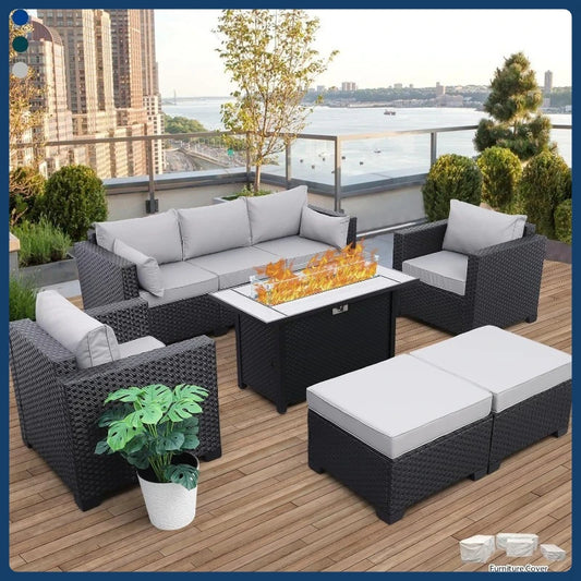 45" Light Grey 6-Piece Patio Set