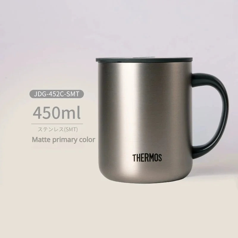 THERMOS Mug 450ml Handle Mug, Keep Cold & Keep Hot Stainless Steel Thermos, Leakproof Coffee Mug & Milk Cup for Office,BPA Free